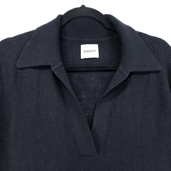 KHAITE Jo Cashmere Longline Sweater Size Small Black Designer Minimalist Tunic - Picture 6 of 16